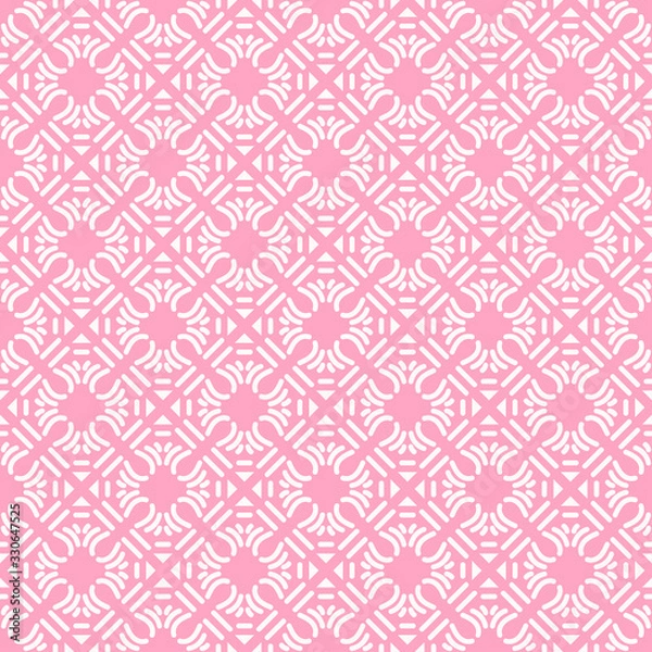 Fototapeta Abstract Geometric Pattern | Modern Pink Background | Seamless Wallpaper For Interior Design | Vector Illustration