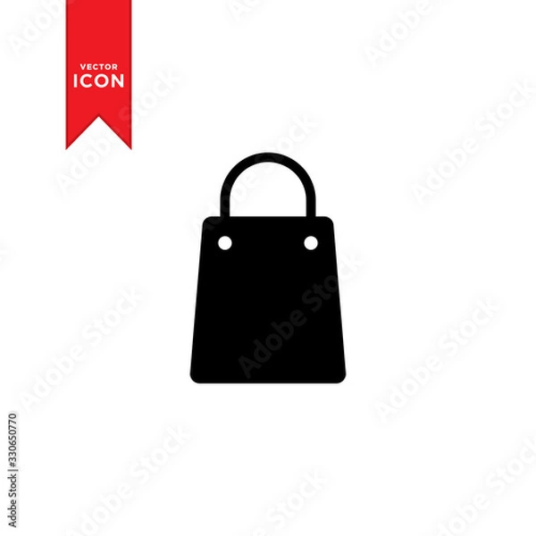 Fototapeta Shopping bag icon vector. Simple design on trendy icon.