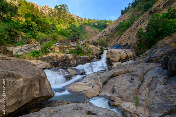 Obraz A beautiful view of Attukad Waterfalls from Munnar, Kerala, India