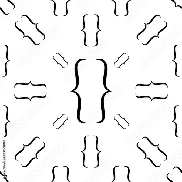 Fototapeta Curly Bracket Icon Seamless Pattern, Braces Seamless Pattern