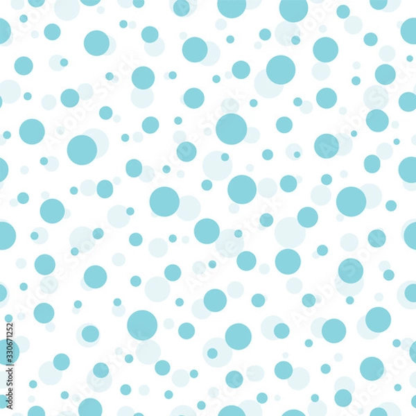 Fototapeta Abstract pastel sea blue vector polka dots seamless pattern background