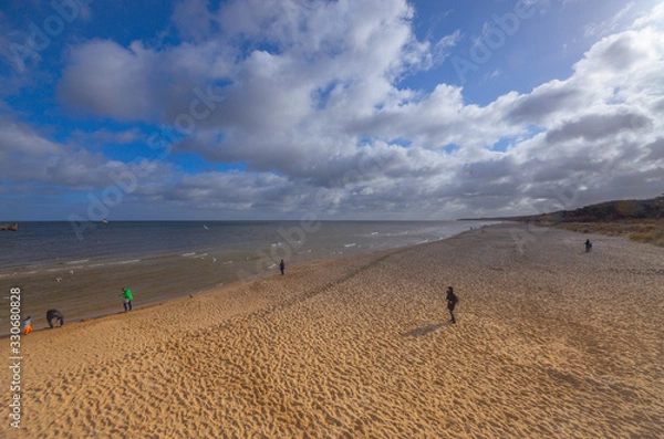 Obraz Baltic Sea, Usedom Island, winter, morning. Pictures of carefree life, practically just a few hours before the corona virus crisis changes everyone: the island is now closed. Fear instead of joy.