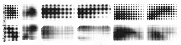 Fototapeta Halftone effect design elements. Abstract shapes.