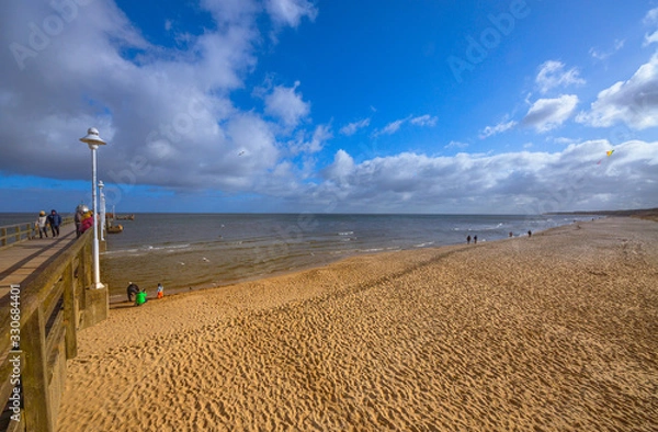 Obraz Baltic Sea, Usedom Island, winter, morning. Pictures of carefree life, practically just a few hours before the corona virus crisis changes everyone: the island is now closed. Fear instead of joy.