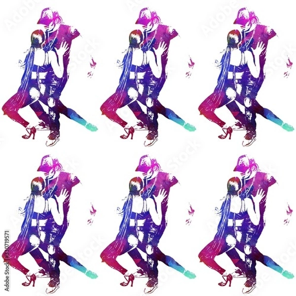 Obraz set of silhouettes of people