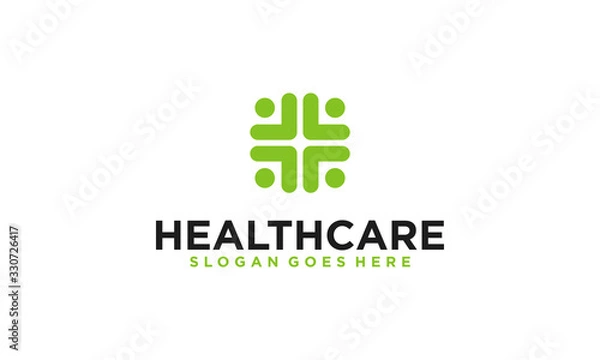 Fototapeta health and medical logo design elegant and simple concept 