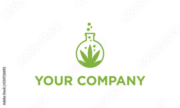 Fototapeta hemp, cannabis logo design vector for lab and medical business 