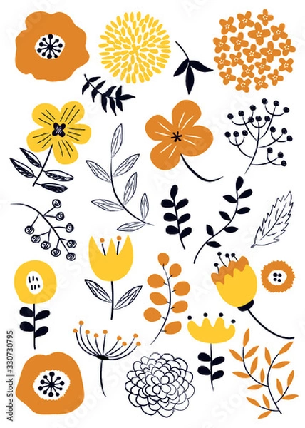 Fototapeta 草花柄_北欧風