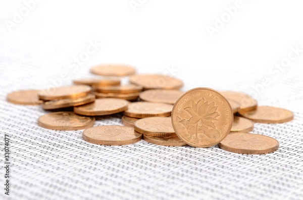 Obraz coins and binary code