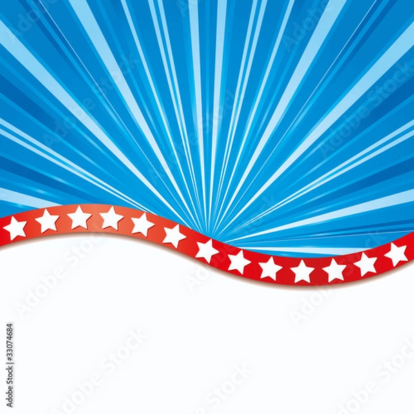 Fototapeta Background with elements of USA flag, vector illustration