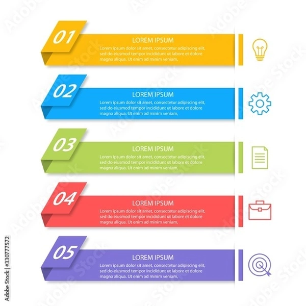 Fototapeta Presentation business infographic template with 5 options