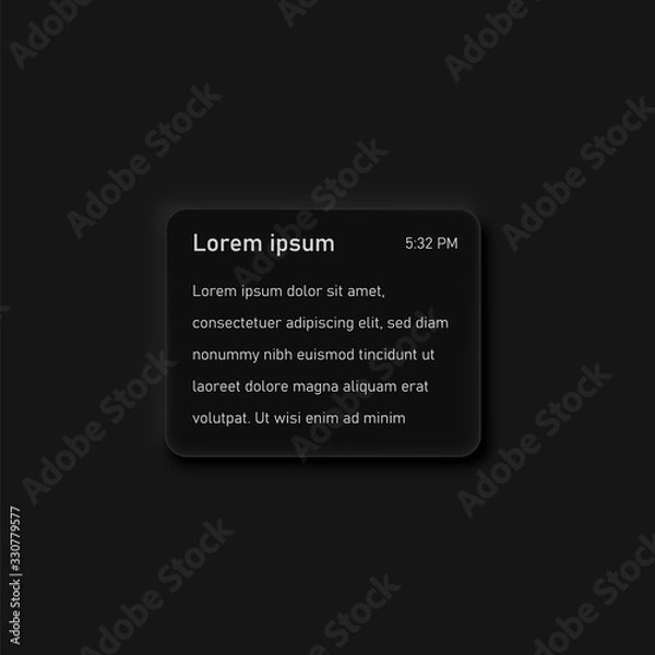Fototapeta Very high detailed black user interface text box for websites and mobile apps, vector illustration