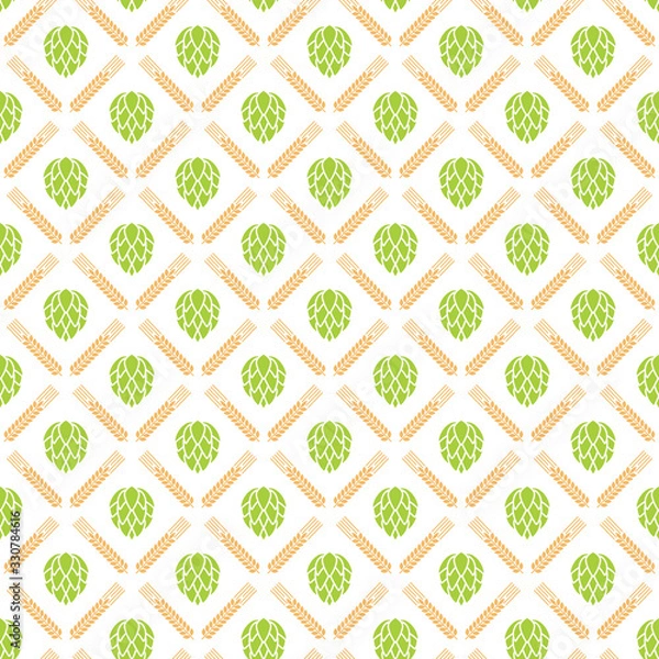 Obraz Ornamental Seamless Pattern. Vector Ornament With Beers Motifs. Abstract background.