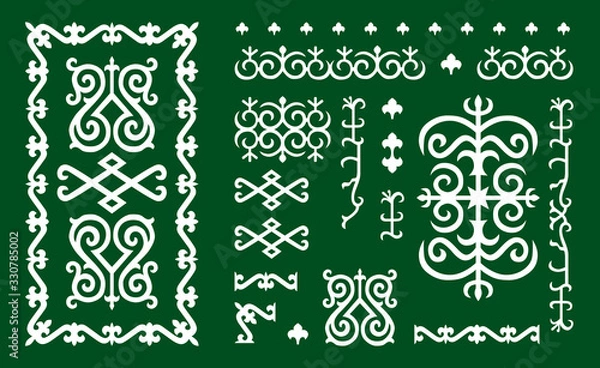 Obraz Chechen traditional ornament elements.  .Vector Illustration set.