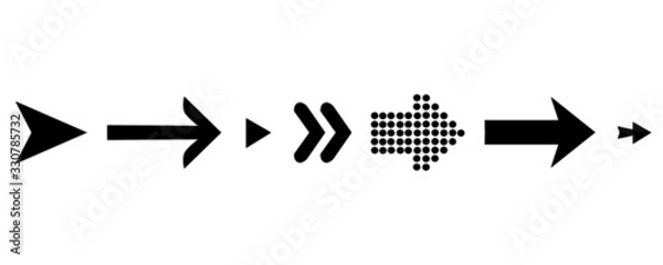 Fototapeta Set of black vector arrow.arrow vector illustration and colection.arrows vector icon