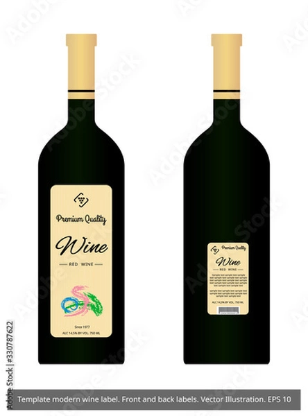 Obraz Wine Labels And Bottles.
