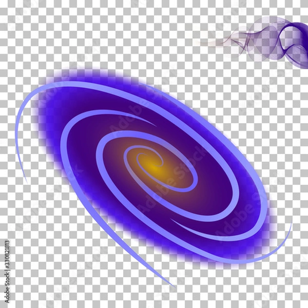 Obraz Drawn galaxy isolated on transparent background. Vector illustration