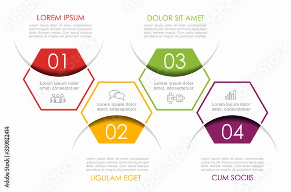 Fototapeta Infographic design template with place for your data. Vector illustration.