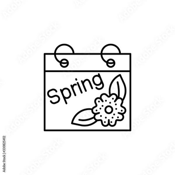 Obraz Calendar, flower icon. Simple line, outline vector elements of spring icons for ui and ux, website or mobile application