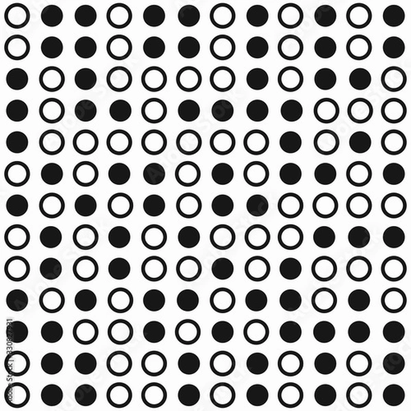 Fototapeta monochrome circle seamless pattern