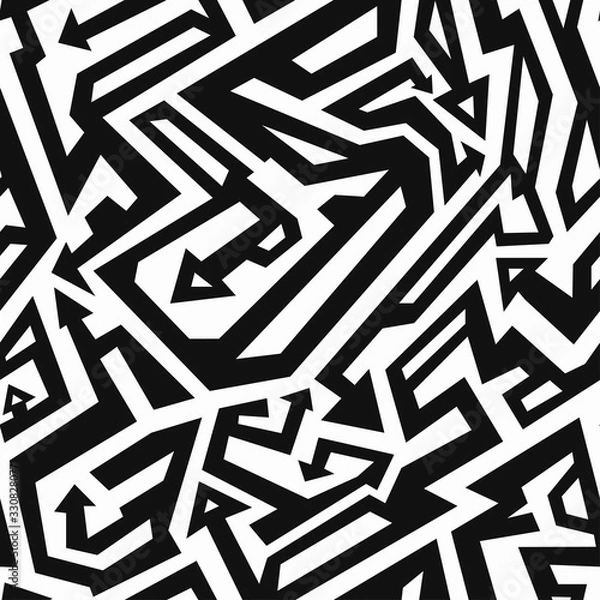 Obraz monochrome ancient seamless pattern