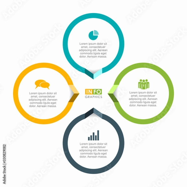 Fototapeta Infographic design template with place for your data. Vector illustration.