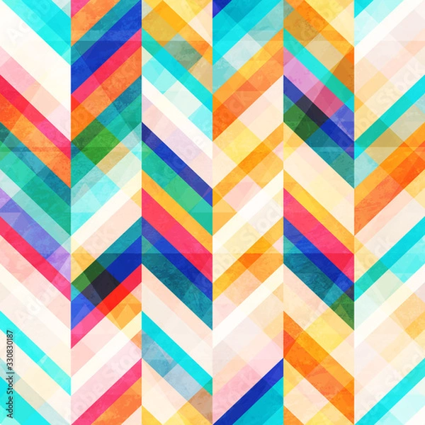 Fototapeta Colored zigzag seamless pattern