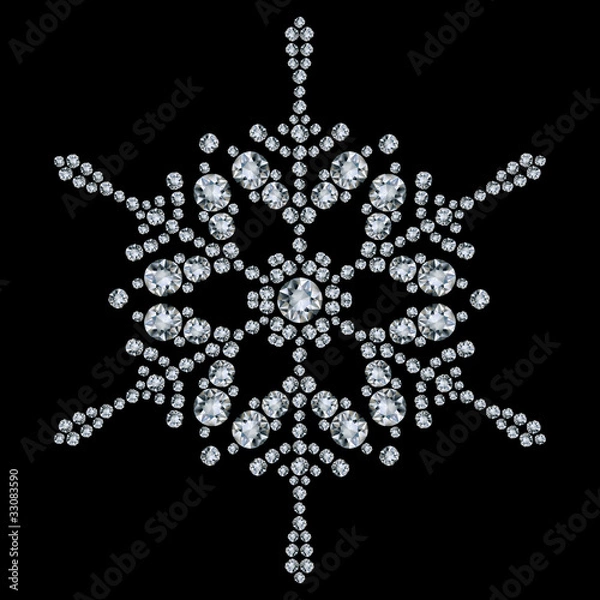 Obraz Snowflake made from diamonds. vector illustration