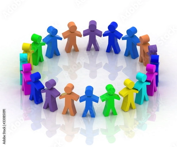 Fototapeta 3d people in  circle