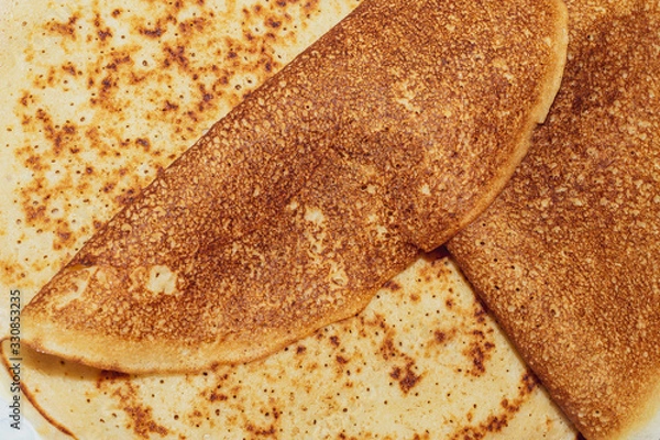 Fototapeta Thin pancakes close up texture background