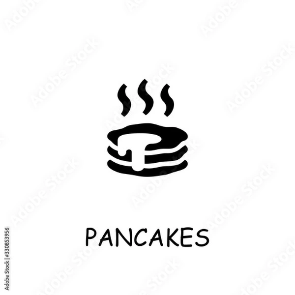 Fototapeta Pancakes flat vector icon