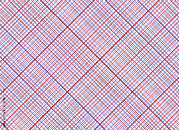 Fototapeta Blue & Red Seamless Diagonal Pattern Fabric Design, Background