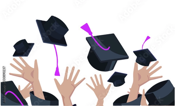 Fototapeta University graduation vector White background