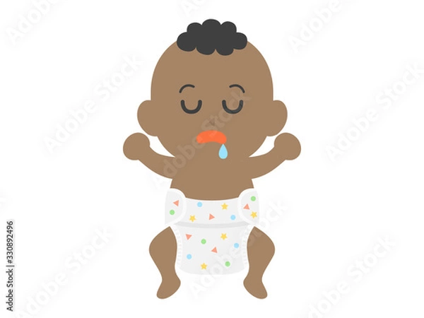 Fototapeta 昼寝している黒人の赤ちゃん