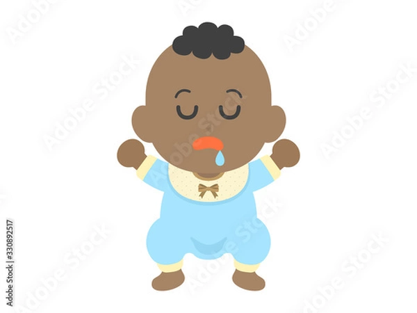 Fototapeta 昼寝している黒人の赤ちゃん