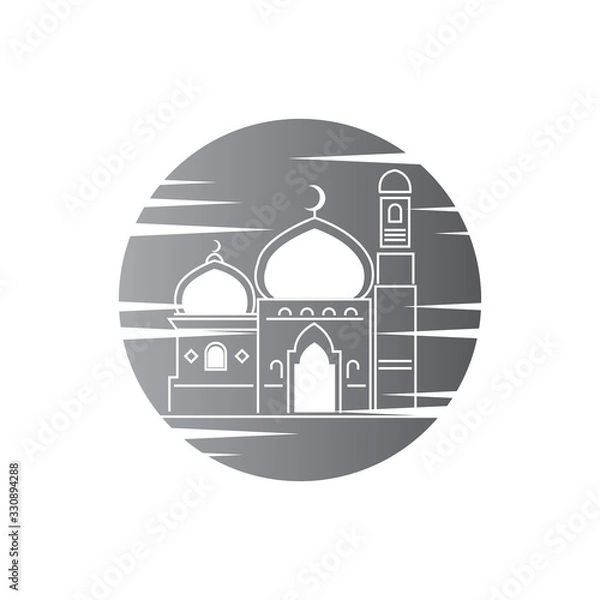 Obraz islamic mosque logo vector icon template