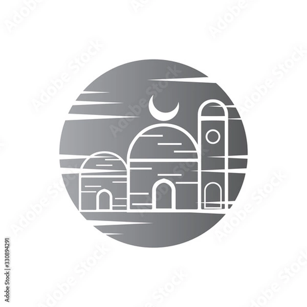 Fototapeta islamic mosque logo vector icon template