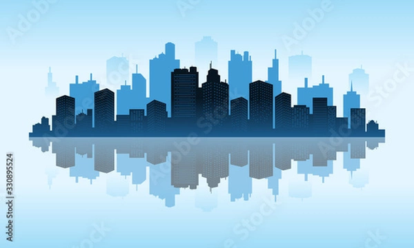 Obraz Background of downtown with scenery beautiful lake.