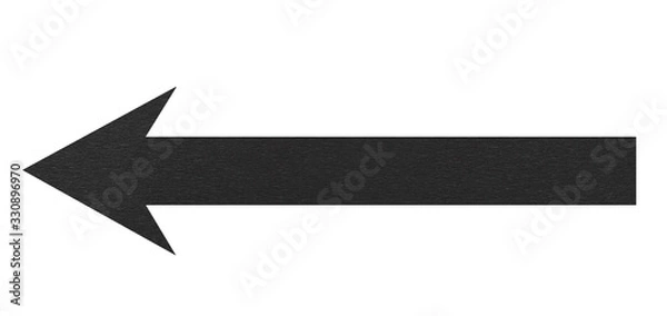 Obraz Paper black arrow on white background