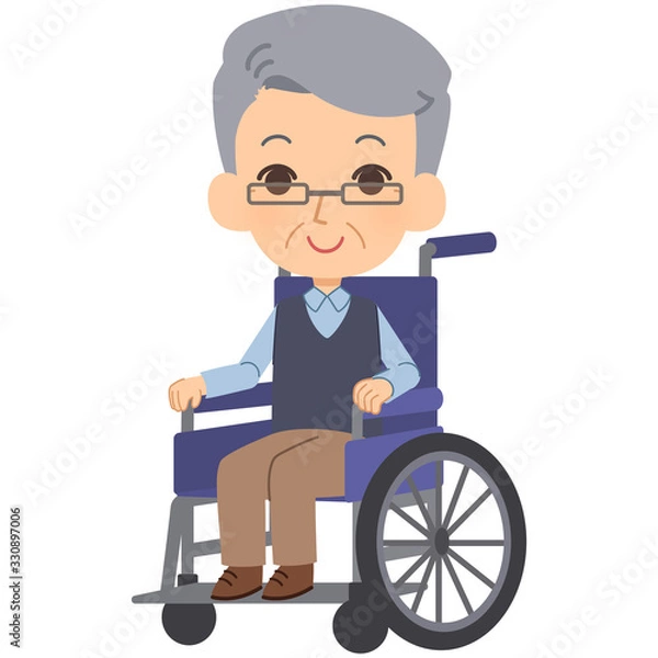 Fototapeta 車椅子に乗った老人