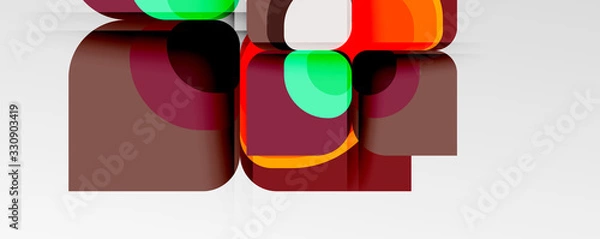 Fototapeta Abstract background - geometric cut paper design flower or square shape composition. Vector Illustration For Wallpaper, Banner, Background, Card, Book Illustration, landing page