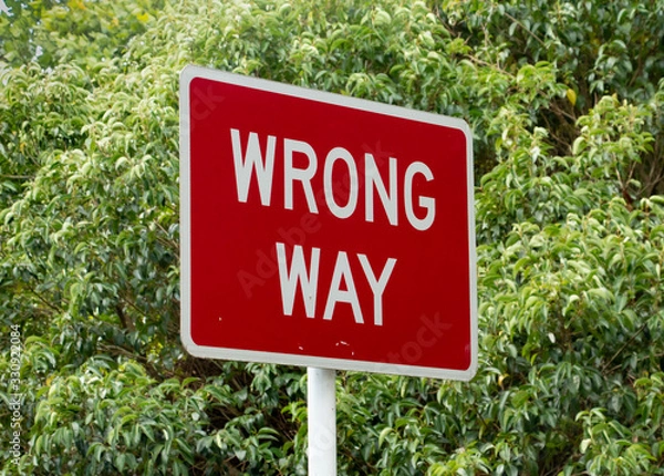Fototapeta Wrong way sign