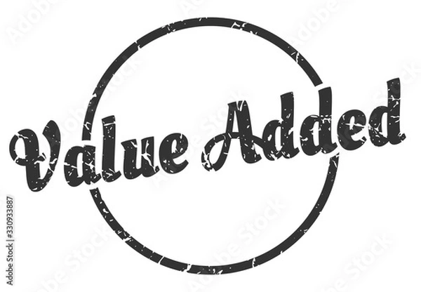 Fototapeta value added sign. value added round vintage grunge stamp. value added