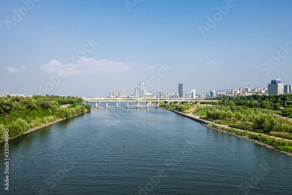 Fototapeta 한강 도시 전경