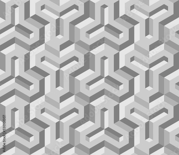 Fototapeta Seamless geometric pattern in op art design