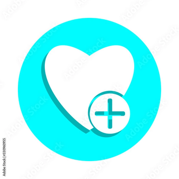 Obraz Add heart badge icon. Simple glyph, flat vector of web icons for ui and ux, website or mobile application