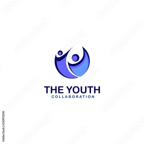 Obraz Abstract Two Peoples Youth Logo Template