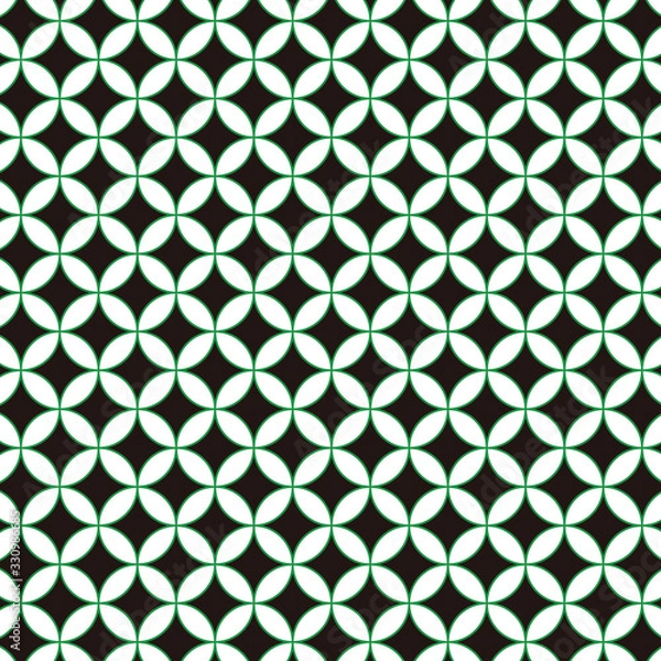 Fototapeta 花七宝模様　黒×緑