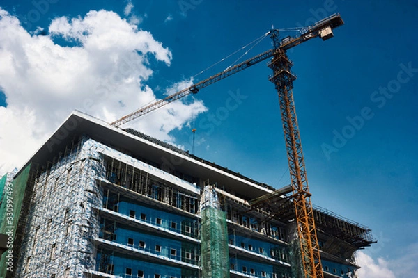 Fototapeta crane construction campus building east java