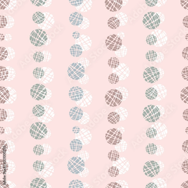 Fototapeta Fun doodle circles seamless pattern, abstract background, great for textiles, banners, wallpaper - vector design